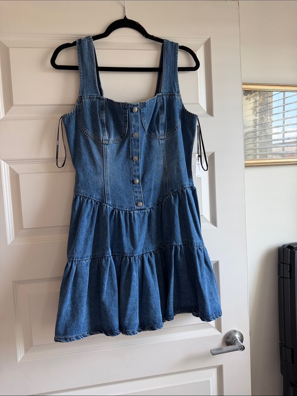 Forever 21 Blue Denim Tiered Button-Front Sundress